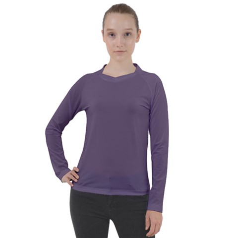 Grape Compote Purple Color Women s Pique Long Sleeve Tee by SpinnyChairDesigns