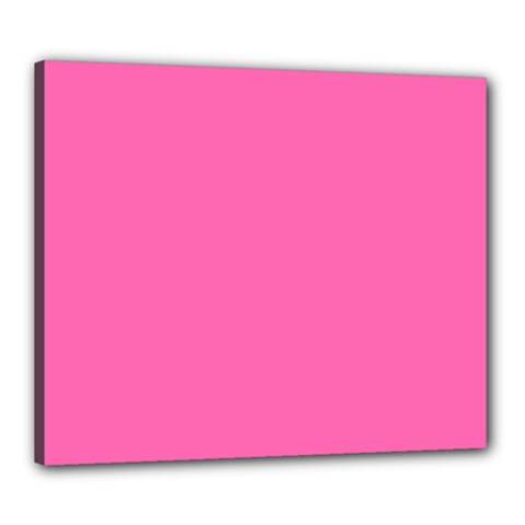 Hot Hollywood Pink Color Canvas 24  X 20  (stretched) by SpinnyChairDesigns