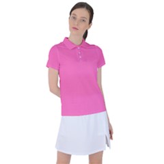 Hot Hollywood Pink Color Women s Polo Tee