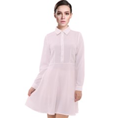 Lavender Blush Pink Color Long Sleeve Chiffon Shirt Dress by SpinnyChairDesigns