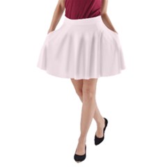 Lavender Blush Pink Color A-line Pocket Skirt by SpinnyChairDesigns