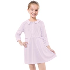 Lavender Blush Pink Color Kids  Quarter Sleeve Shirt Dress by SpinnyChairDesigns