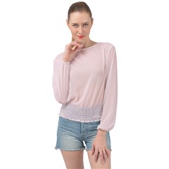 Lavender Blush Pink Color Banded Bottom Chiffon Top by SpinnyChairDesigns