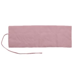 Baby Pink Color Roll Up Canvas Pencil Holder (m) by SpinnyChairDesigns