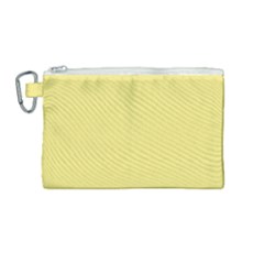 True Lemon Yellow Color Canvas Cosmetic Bag (medium) by SpinnyChairDesigns