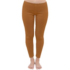 True Light Brown Color Classic Winter Leggings by SpinnyChairDesigns