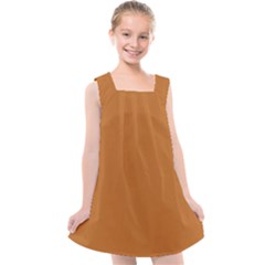 True Light Brown Color Kids  Cross Back Dress by SpinnyChairDesigns