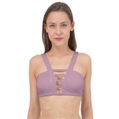 True Mauve Color Cage Up Bikini Top by SpinnyChairDesigns