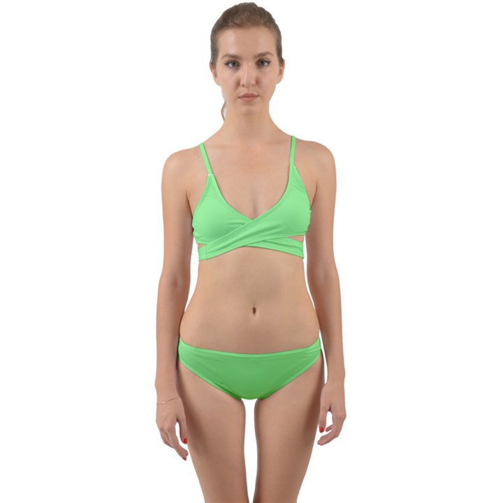 Mint Green Color Wrap Around Bikini Set