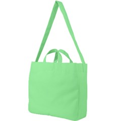 Mint Green Color Square Shoulder Tote Bag by SpinnyChairDesigns