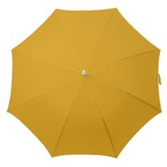 True Mustard Yellow Color Straight Umbrellas by SpinnyChairDesigns