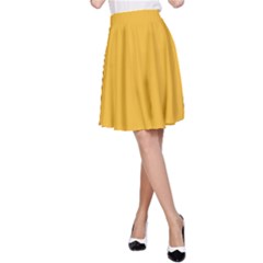 True Mustard Yellow Color A-line Skirt by SpinnyChairDesigns