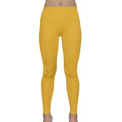 True Mustard Yellow Color Classic Yoga Leggings by SpinnyChairDesigns