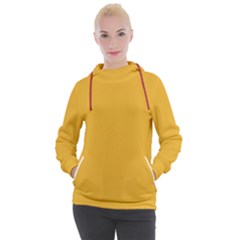 True Mustard Yellow Color Women s Hooded Pullover by SpinnyChairDesigns