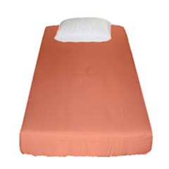 True Peach Color Fitted Sheet (single Size) by SpinnyChairDesigns