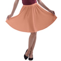 True Peach Color A-line Skater Skirt by SpinnyChairDesigns