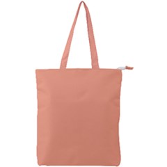 True Peach Color Double Zip Up Tote Bag by SpinnyChairDesigns