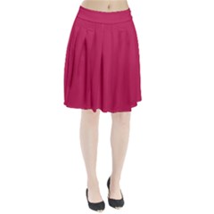 Rose Red Color Pleated Skirt by SpinnyChairDesigns