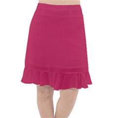 Rose Red Color Fishtail Chiffon Skirt by SpinnyChairDesigns