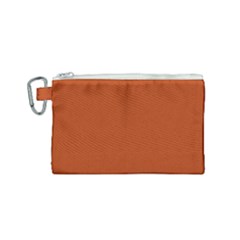 True Rust Color Canvas Cosmetic Bag (small) by SpinnyChairDesigns