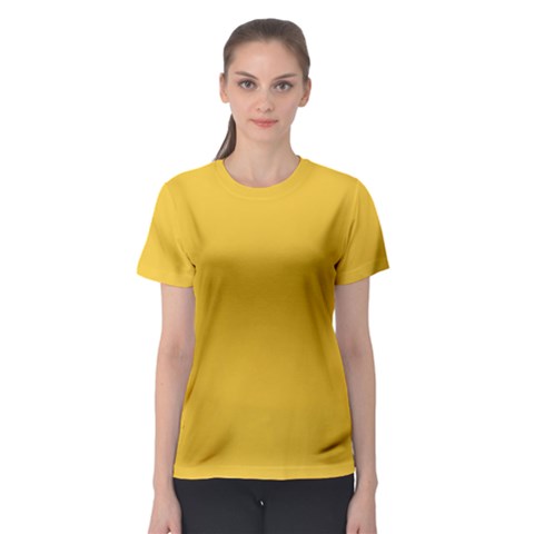 True Saffron Yellow Color Women s Sport Mesh Tee by SpinnyChairDesigns