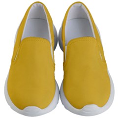 True Saffron Yellow Color Kids Lightweight Slip Ons by SpinnyChairDesigns