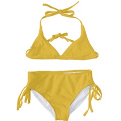 True Saffron Yellow Color Kids  Classic Bikini Set by SpinnyChairDesigns