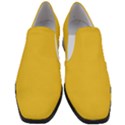 True Saffron Yellow Color Women Slip On Heel Loafers View1