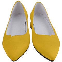True Saffron Yellow Color Women s Block Heels  by SpinnyChairDesigns