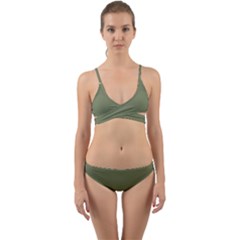 Sage Green Color Wrap Around Bikini Set by SpinnyChairDesigns