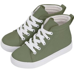 Sage Green Color Kids  Hi-top Skate Sneakers by SpinnyChairDesigns