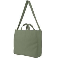 Sage Green Color Square Shoulder Tote Bag by SpinnyChairDesigns