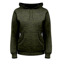 Army Green Color Textured Women s Pullover Hoodie