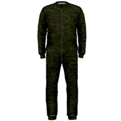 Army Green Color Textured Onepiece Jumpsuit (men)  by SpinnyChairDesigns