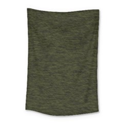 Army Green Color Textured Small Tapestry by SpinnyChairDesigns