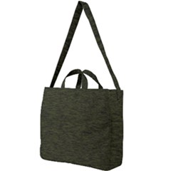 Army Green Color Textured Square Shoulder Tote Bag by SpinnyChairDesigns