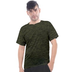 Army Green Color Textured Men s Sport Top by SpinnyChairDesigns