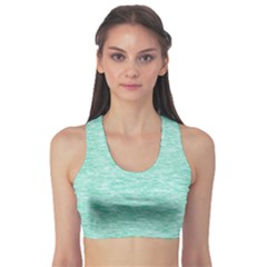 Biscay Green Texture  Sports Bra by SpinnyChairDesigns