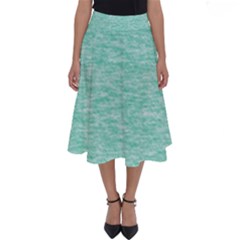 Biscay Green Texture  Perfect Length Midi Skirt by SpinnyChairDesigns