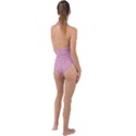 Blush Pink Textured Plunge Cut Halter Swimsuit View2