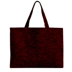 Dark Red Texture Zipper Mini Tote Bag by SpinnyChairDesigns