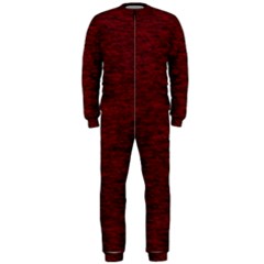 Dark Red Texture Onepiece Jumpsuit (men)  by SpinnyChairDesigns