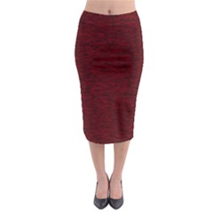Dark Red Texture Midi Pencil Skirt by SpinnyChairDesigns