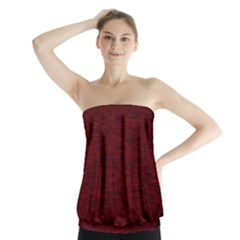 Dark Red Texture Strapless Top by SpinnyChairDesigns