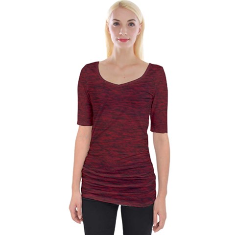 Dark Red Texture Wide Neckline Tee by SpinnyChairDesigns