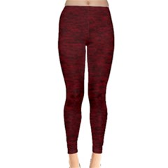 Dark Red Texture Inside Out Leggings by SpinnyChairDesigns