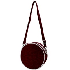 Dark Red Texture Crossbody Circle Bag by SpinnyChairDesigns