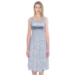 Fade Pale Blue Texture Midi Sleeveless Dress by SpinnyChairDesigns