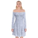 Fade Pale Blue Texture Off Shoulder Skater Dress View1