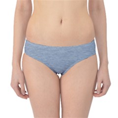Faded Denim Blue Texture Hipster Bikini Bottoms by SpinnyChairDesigns